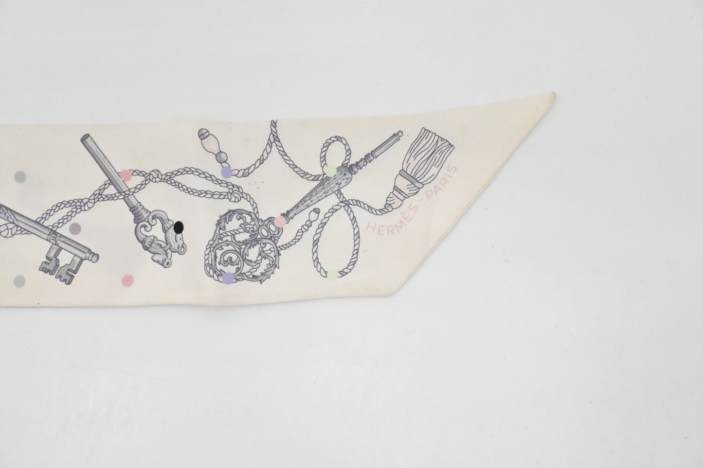 Hermes Twilly in White Silk