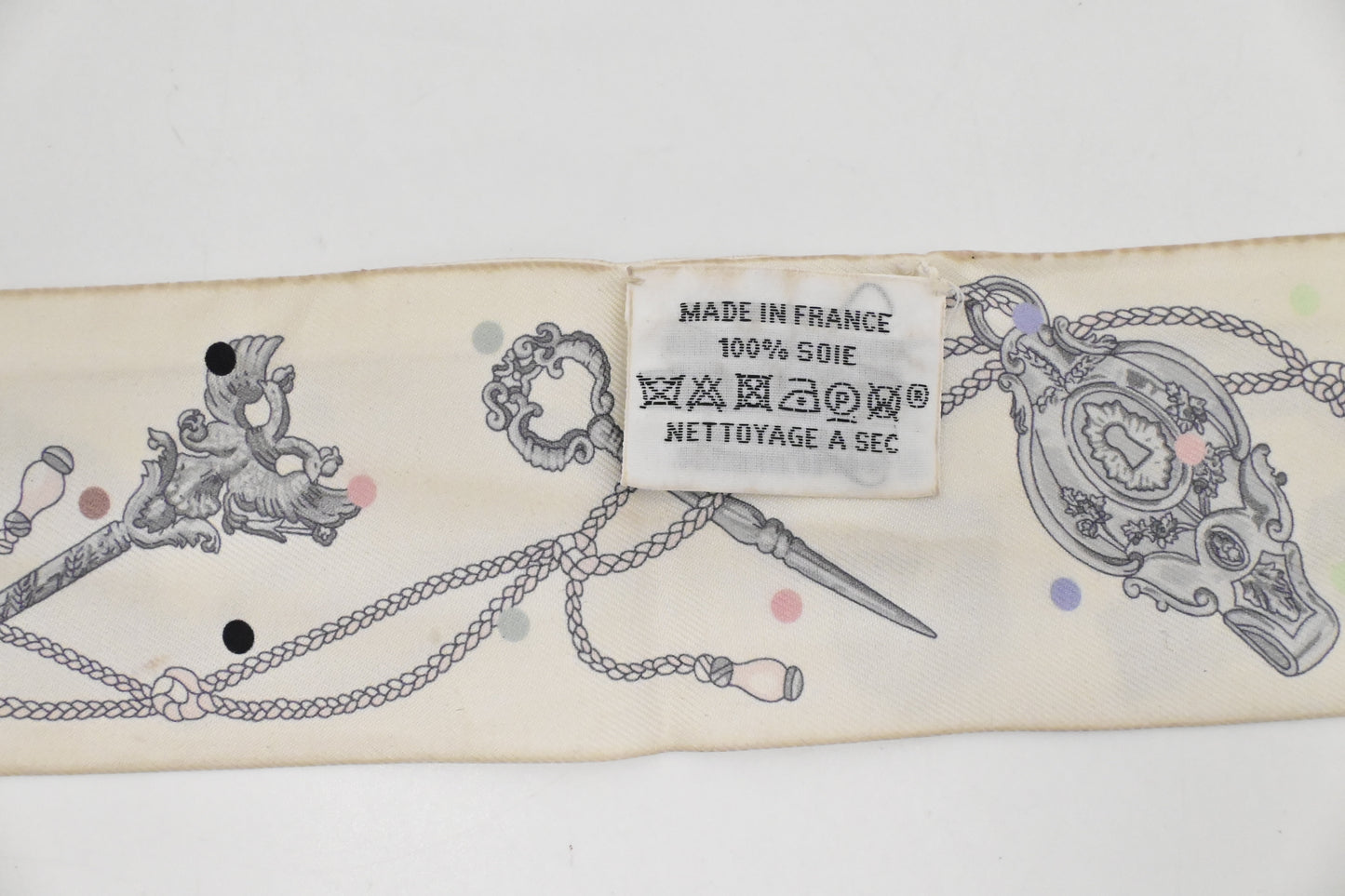 Hermes Twilly in White Silk