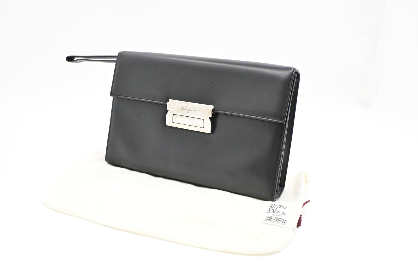 Ferragamo Wristlet in Black Leather