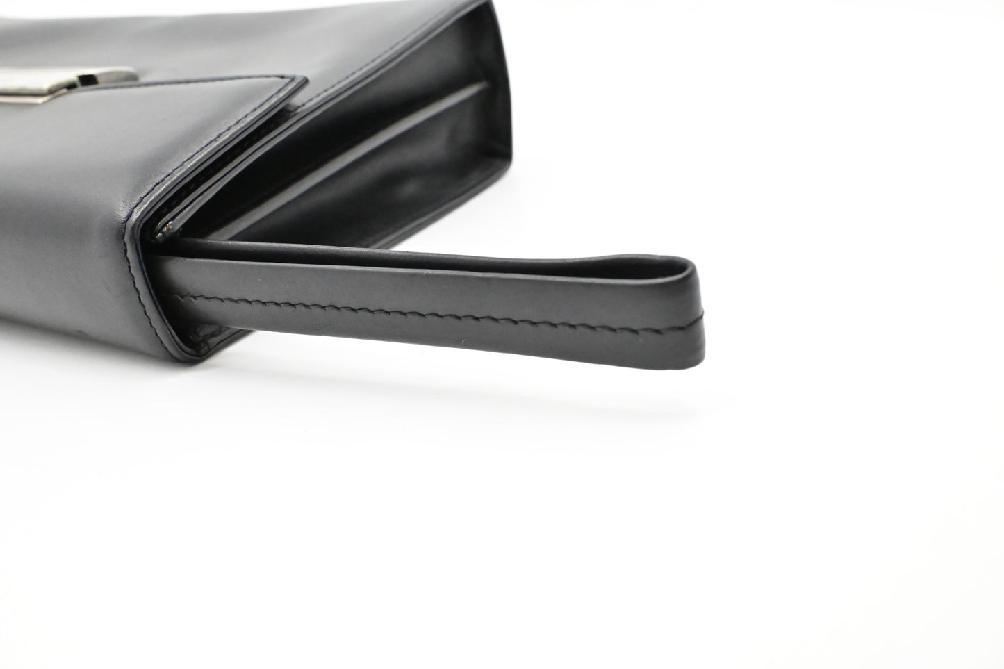 Ferragamo Wristlet in Black Leather
