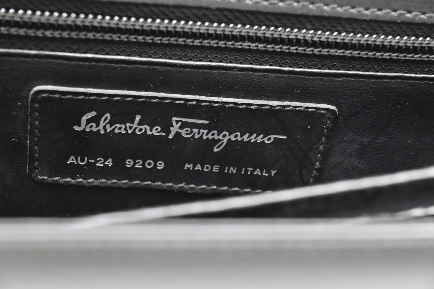 Ferragamo Wristlet in Black Leather