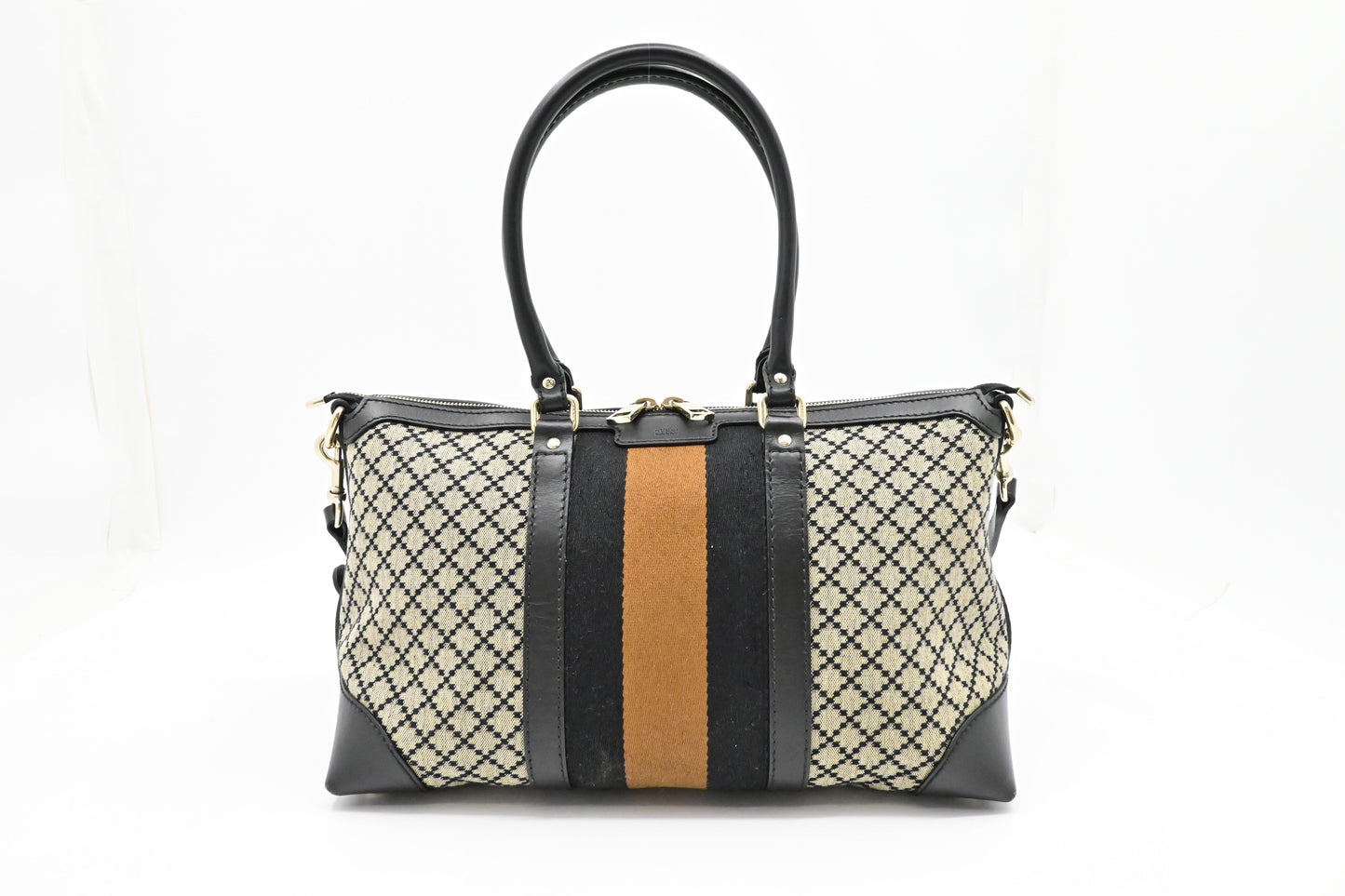 Gucci Boston Bag in Black Diamante Canvas