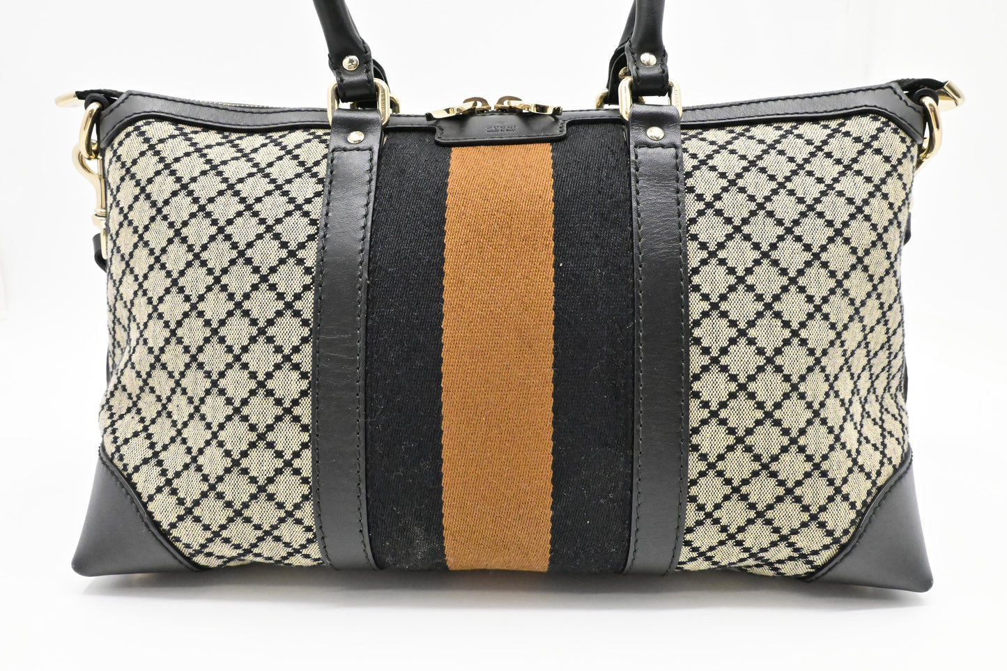 Gucci Boston Bag in Black Diamante Canvas
