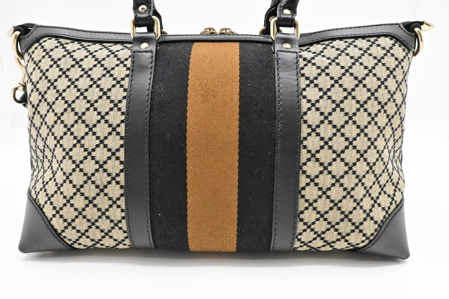 Gucci Boston Bag in Black Diamante Canvas