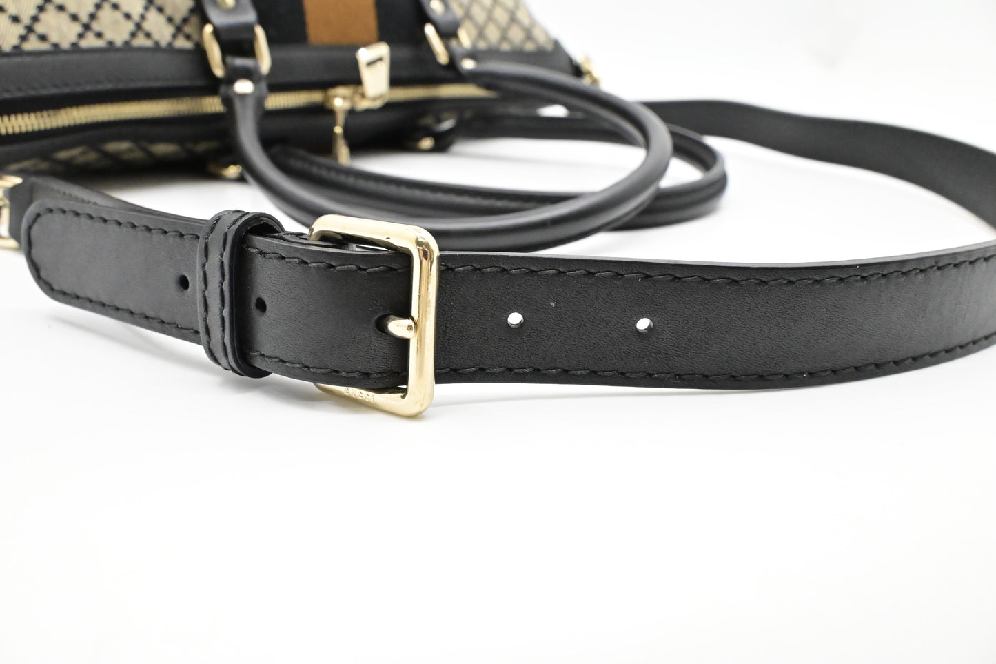 Gucci Boston Bag in Black Diamante Canvas