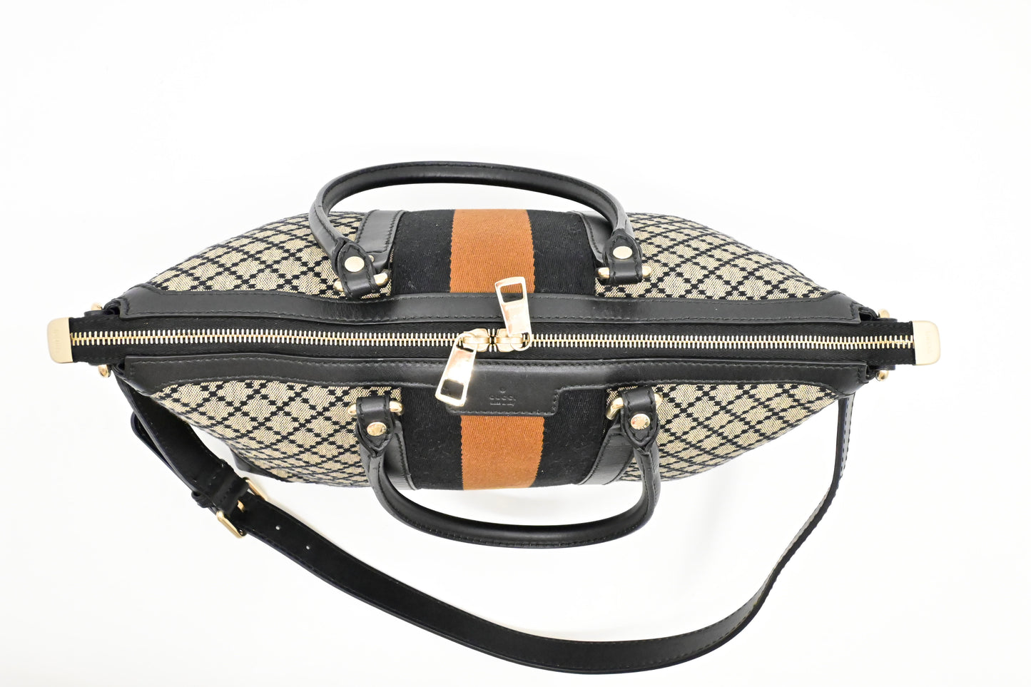 Gucci Boston Bag in Black Diamante Canvas