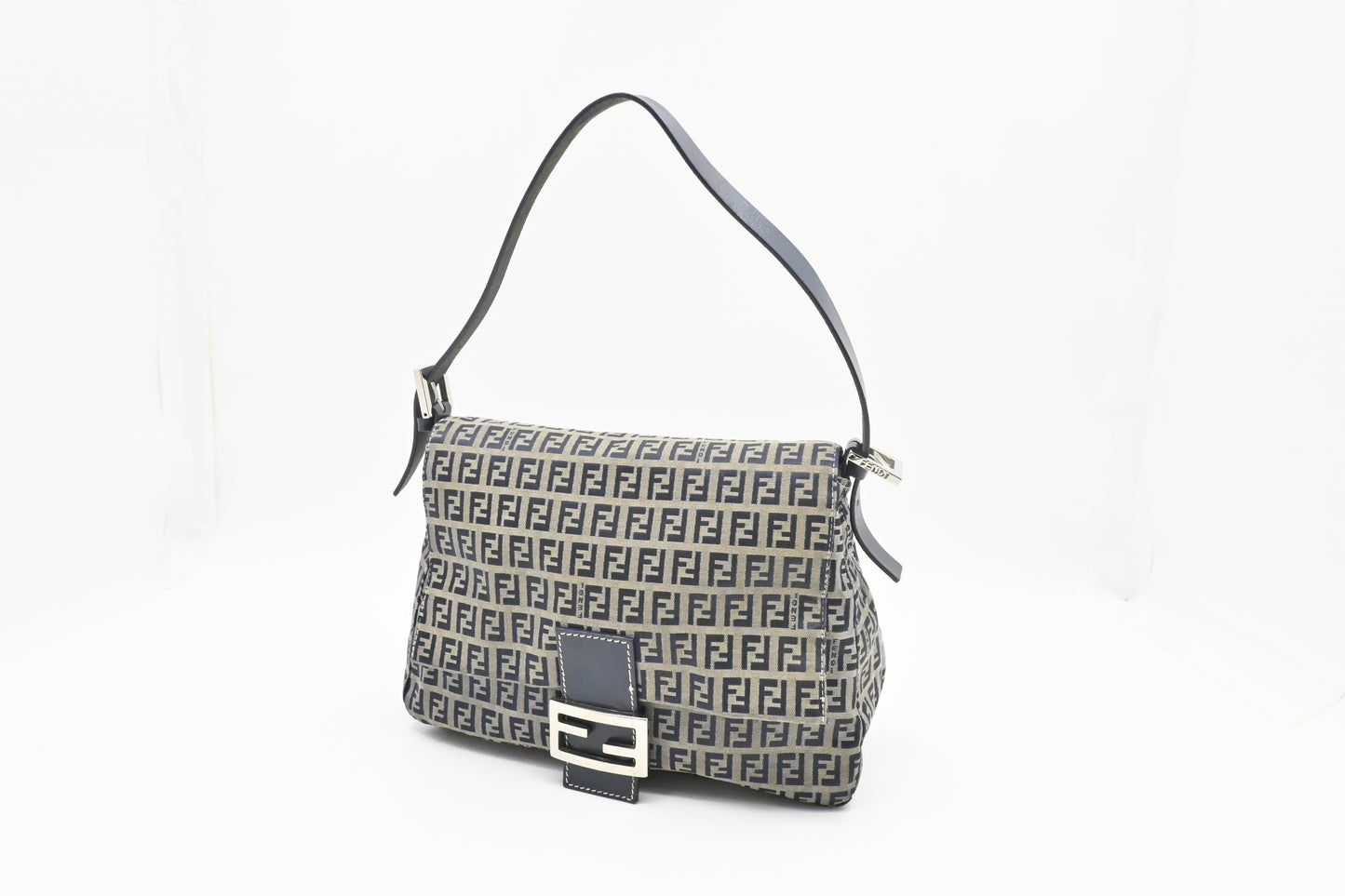 Fendi Mama Baguette in Navy Zucca Canvas