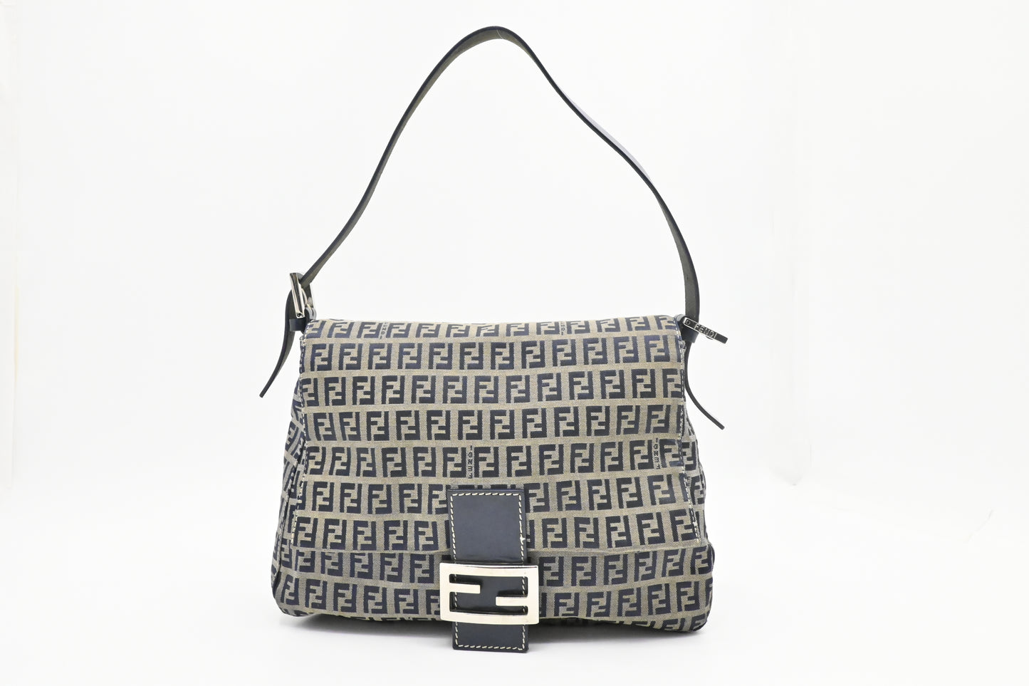 Fendi Mama Baguette in Navy Zucca Canvas