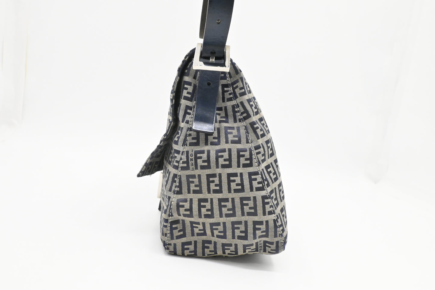 Fendi Mama Baguette in Navy Zucca Canvas