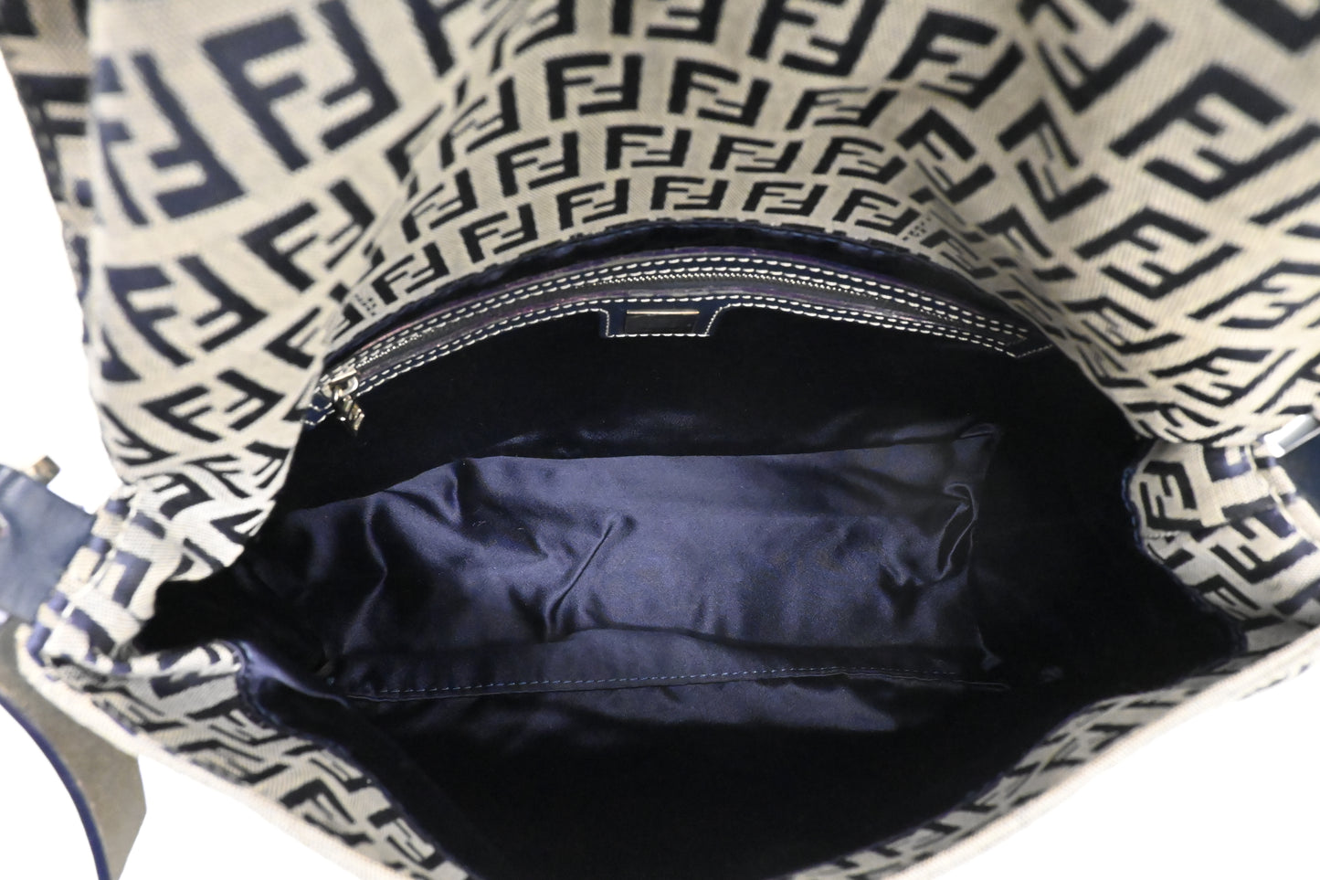 Fendi Mama Baguette in Navy Zucca Canvas