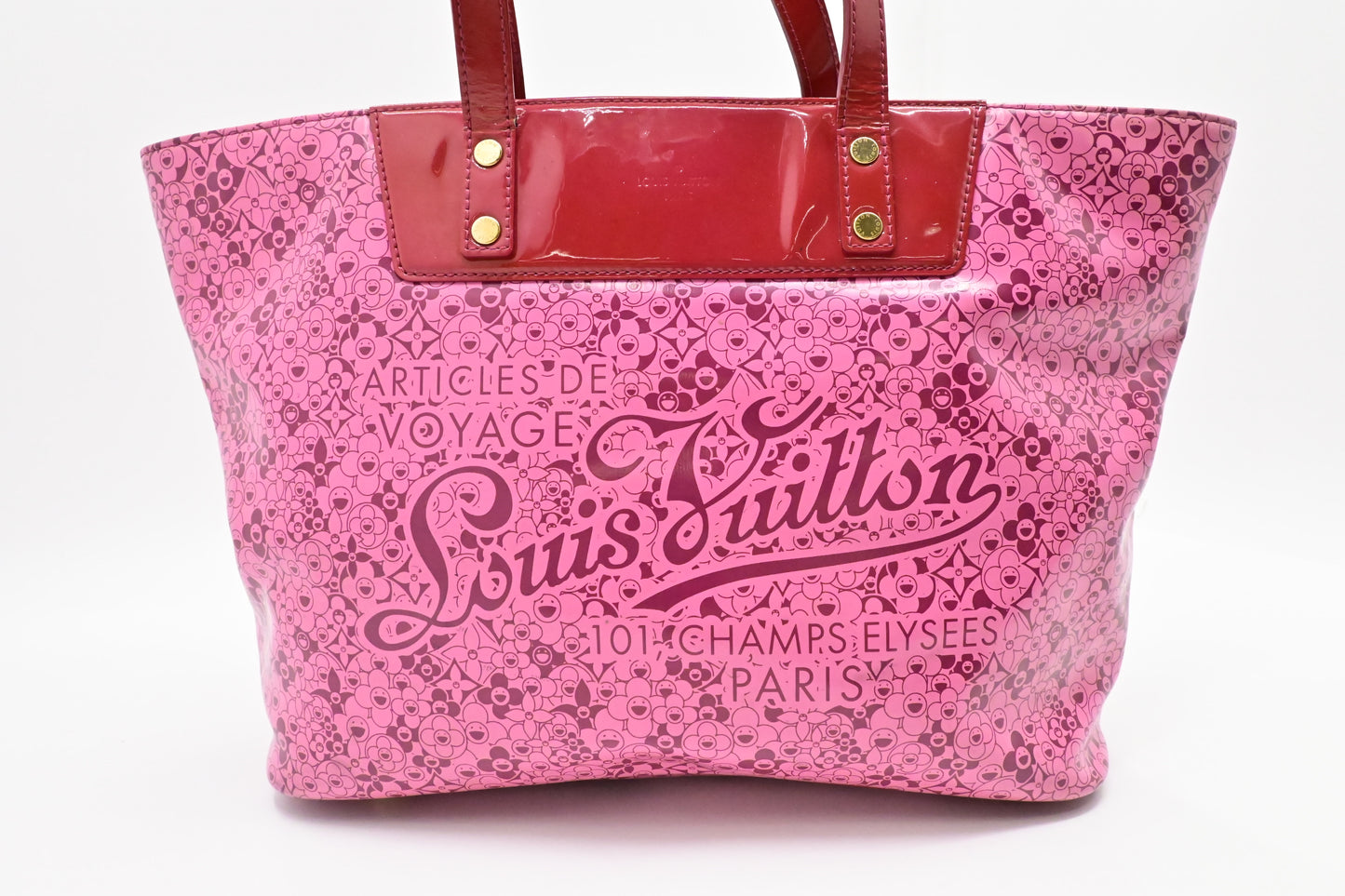 Louis Vuitton x Takashi Murakami Cosmic Blossom Tote in Pink Vinyl