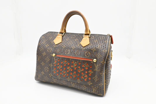 Louis Vuitton Speedy 30 in Orange and Perforated Monogram Canvas