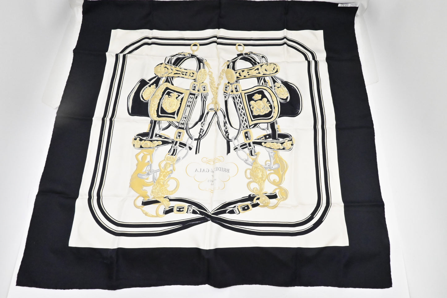 Hermes "Brides de Gala" Carre 90 in Black Silk