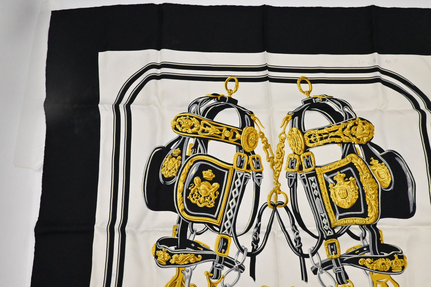 Hermes "Brides de Gala" Carre 90 in Black Silk