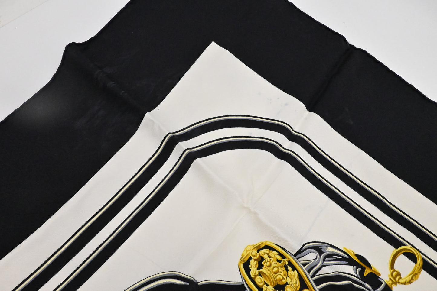 Hermes "Brides de Gala" Carre 90 in Black Silk