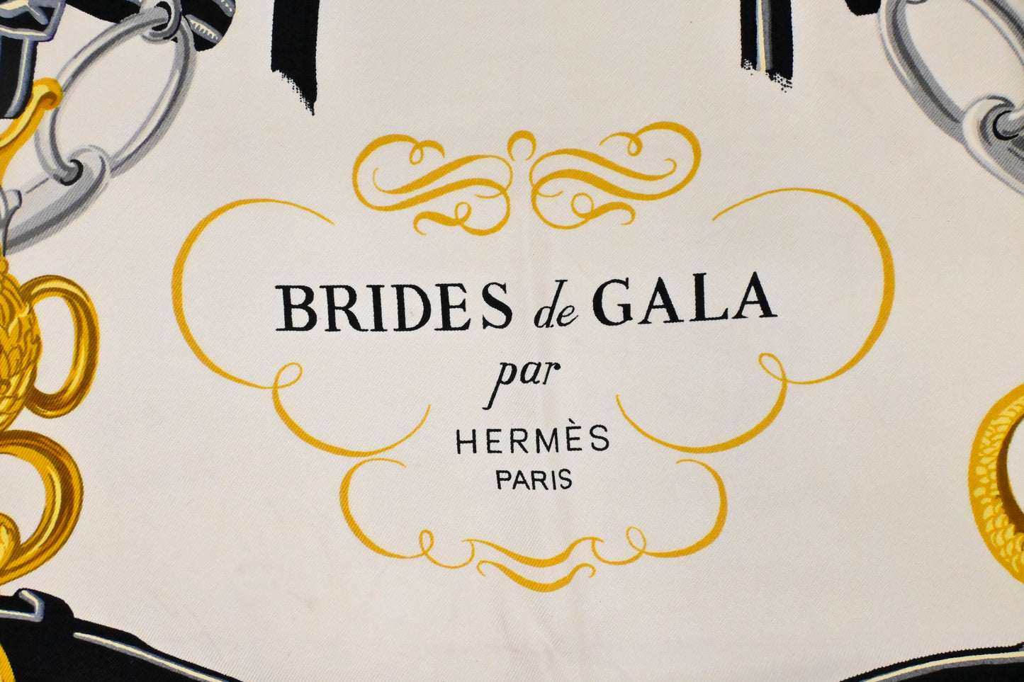 Hermes "Brides de Gala" Carre 90 in Black Silk