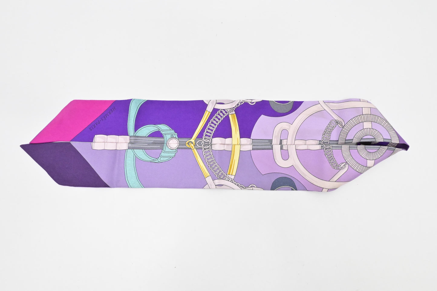 Hermes 'Eperon d'Or' Twilly in Purple Silk