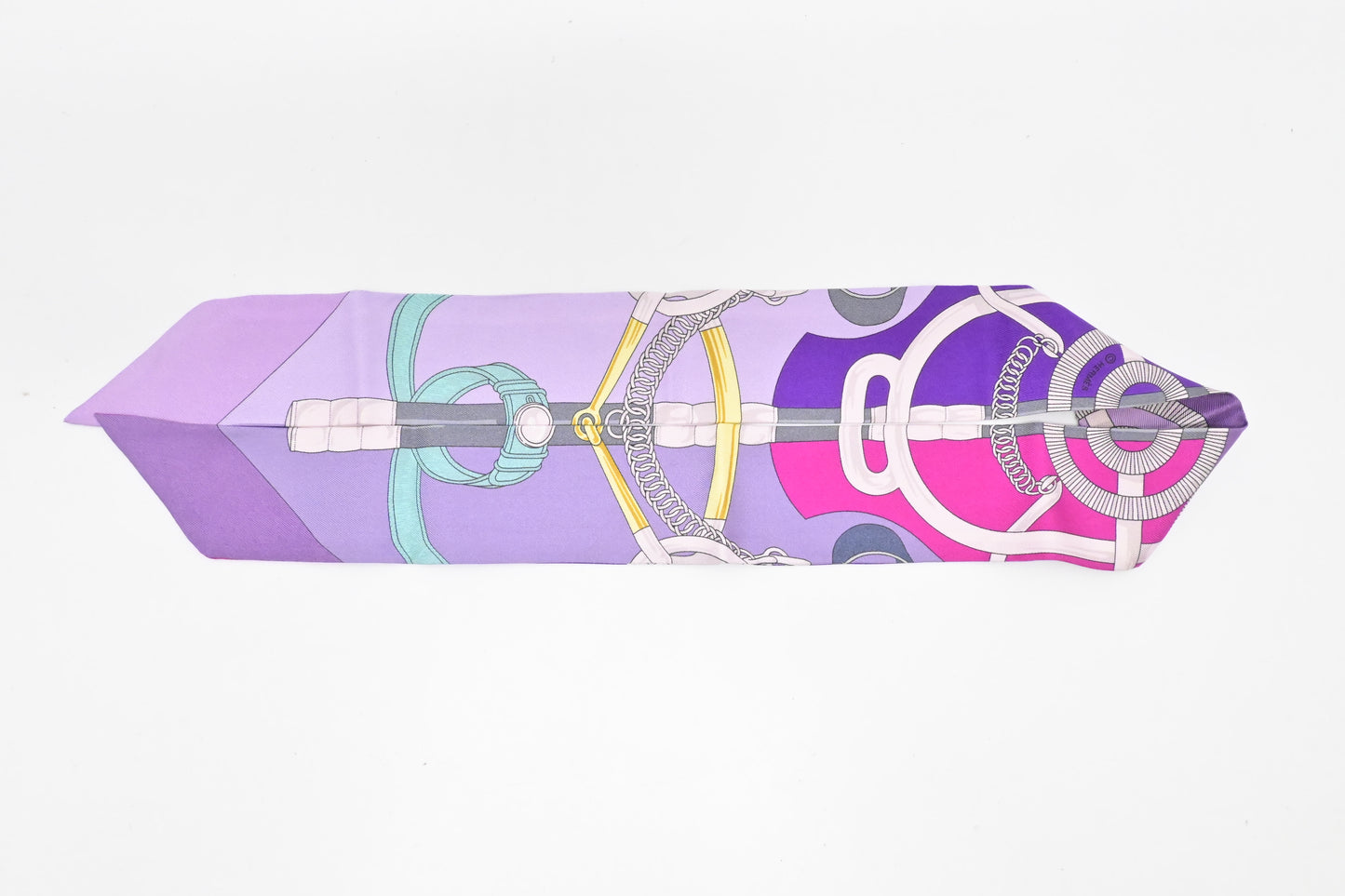 Hermes 'Eperon d'Or' Twilly in Purple Silk