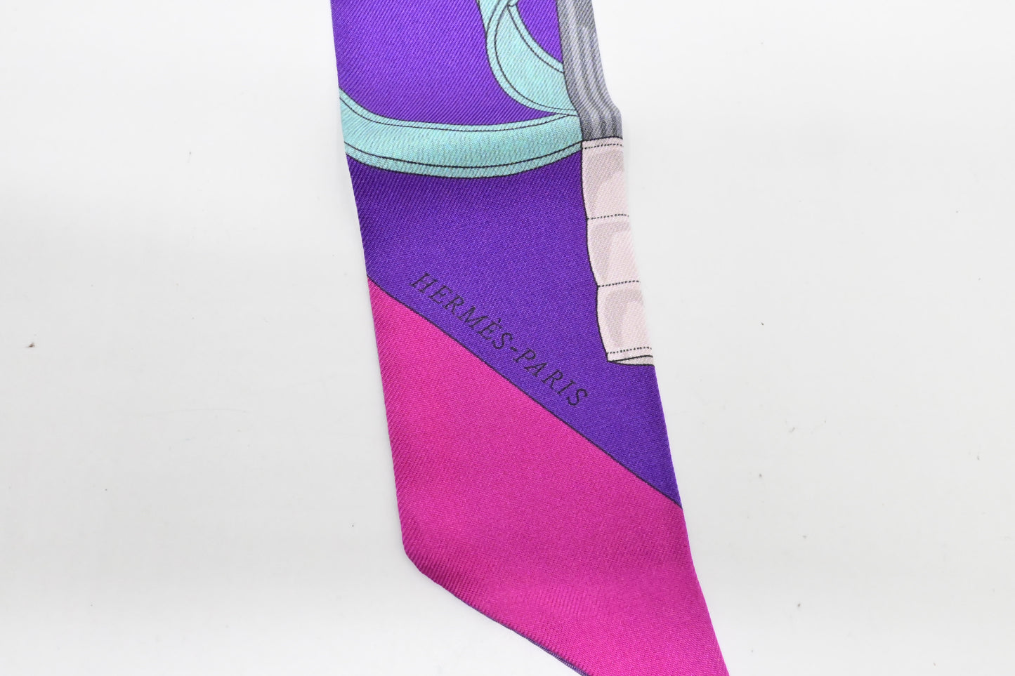 Hermes 'Eperon d'Or' Twilly in Purple Silk