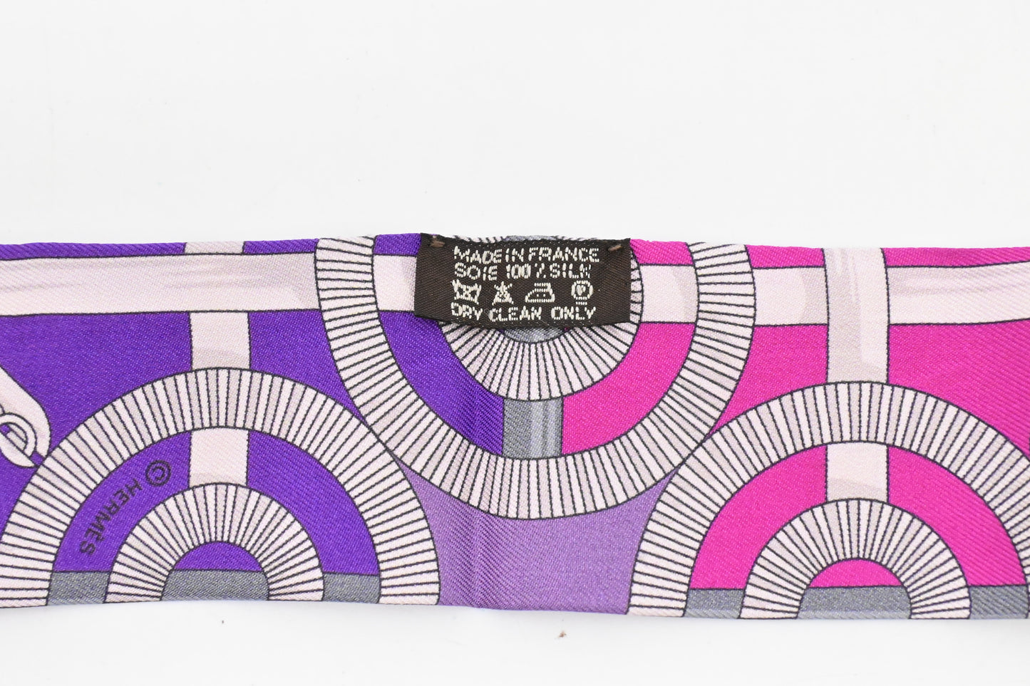 Hermes 'Eperon d'Or' Twilly in Purple Silk