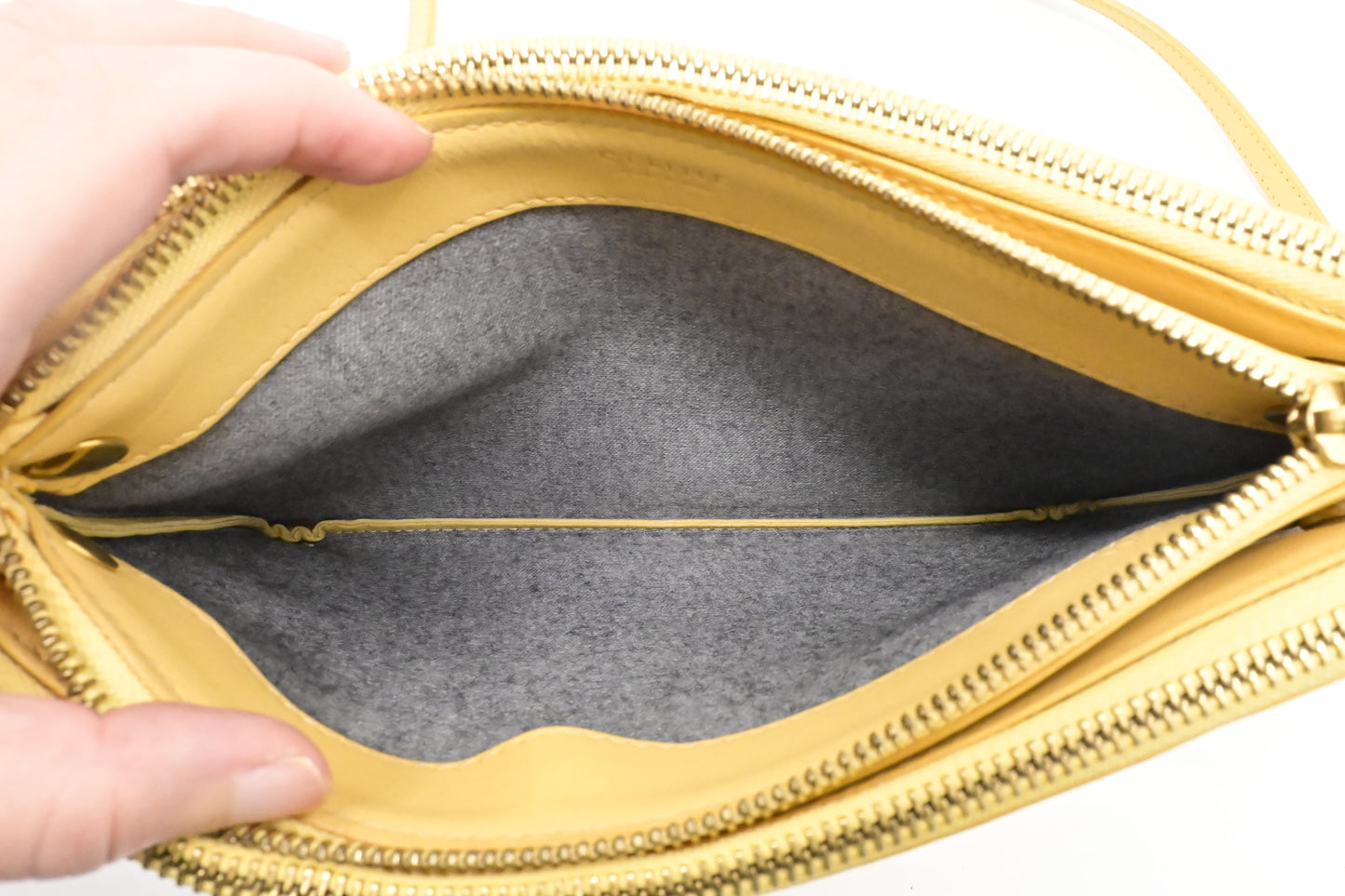 Celine Crossbody in Pale Yellow Leather