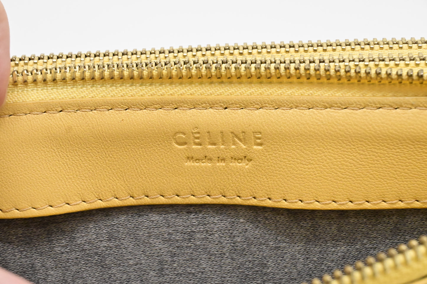 Celine Crossbody in Pale Yellow Leather