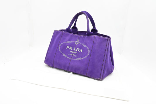 Prada Canapa Tote in Viola Canvas