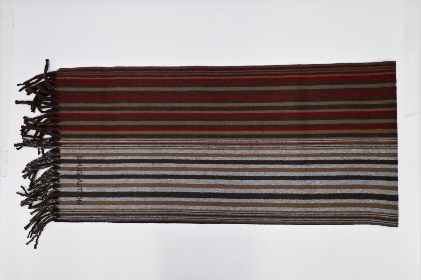 Louis Vuitton Scarf in Red and Brown Cashmere and Wool