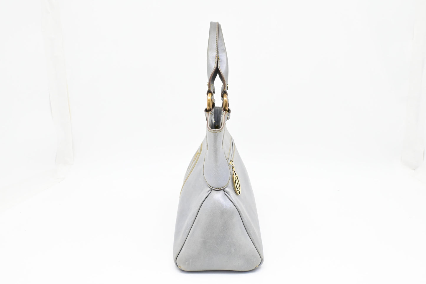 Cartier Marcello Handbag in Blue Gray Metallic Leather