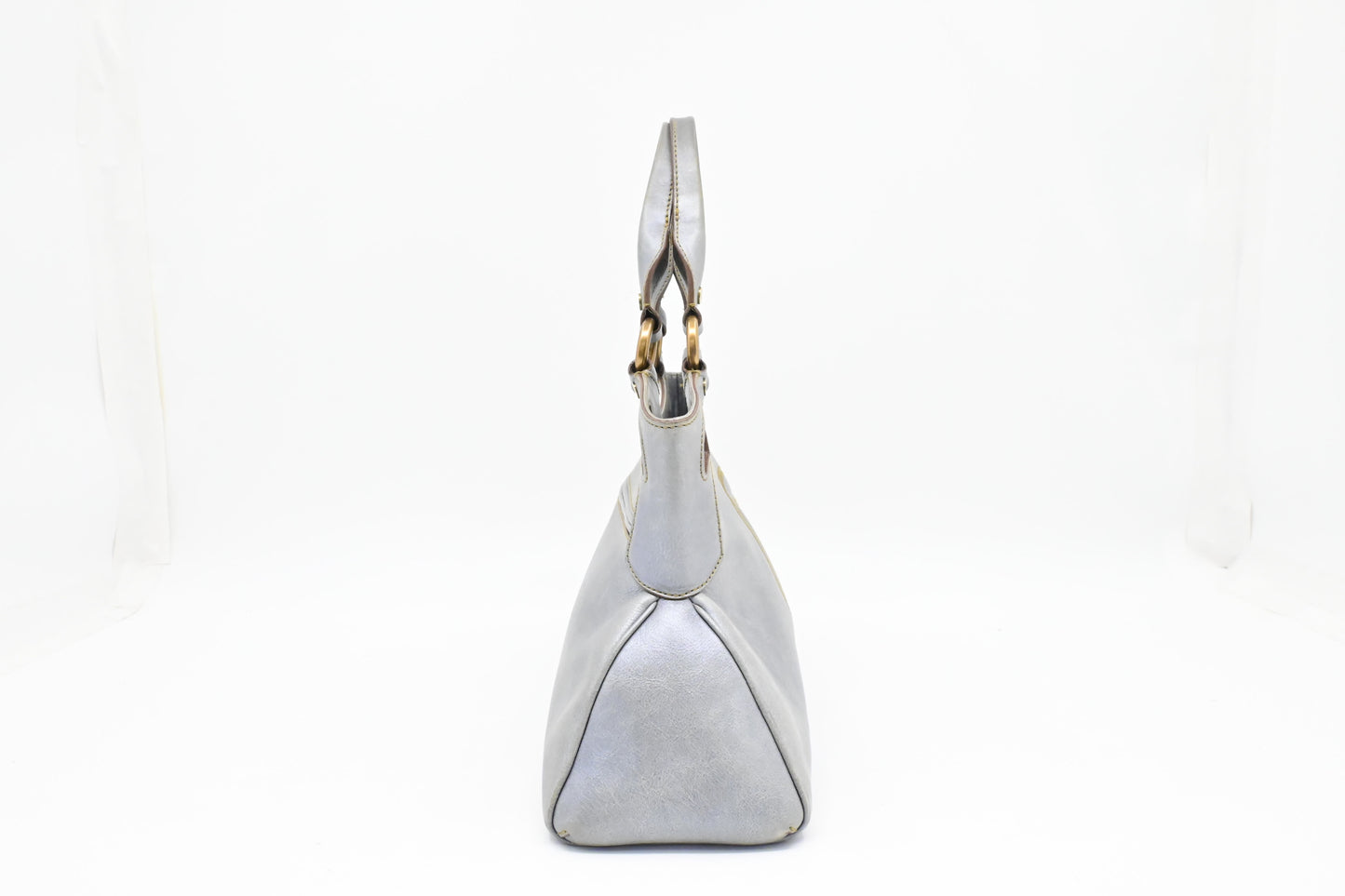 Cartier Marcello Handbag in Blue Gray Metallic Leather