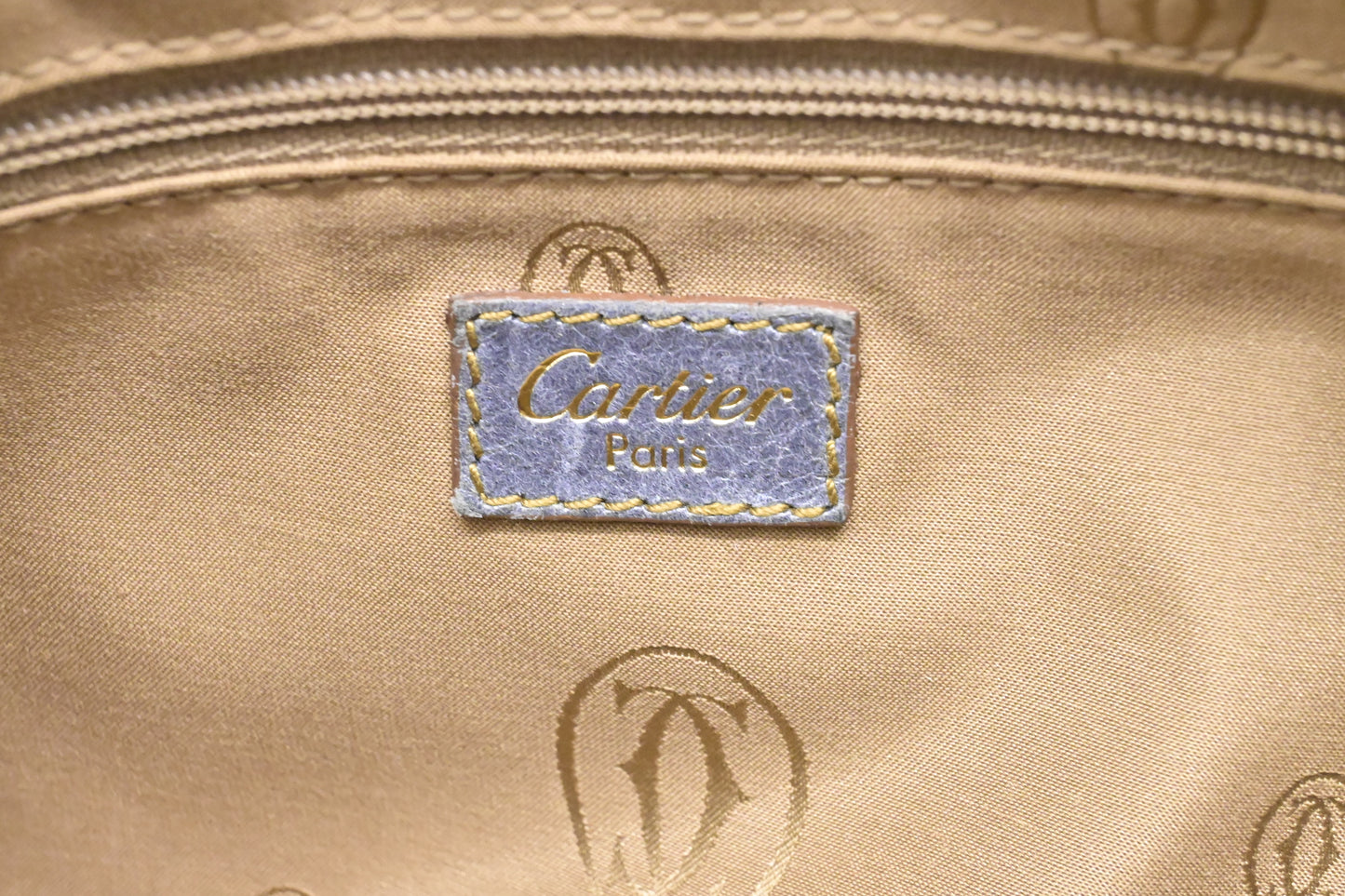 Cartier Marcello Handbag in Blue Gray Metallic Leather