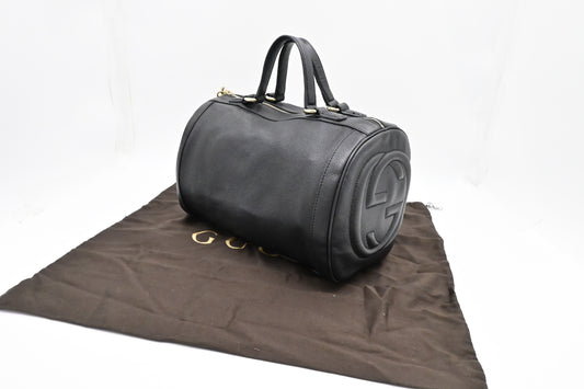 Gucci Soho Boston Bag in Black Leather
