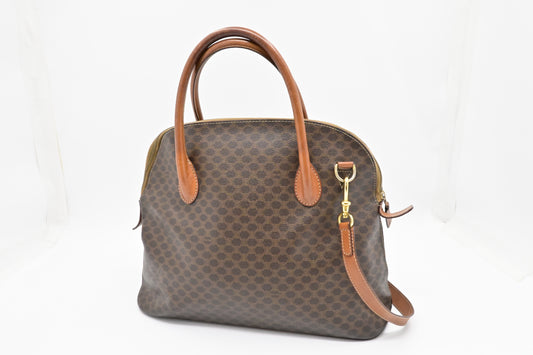 Celine 2-Way Handbag in Brown Macadam Canvas