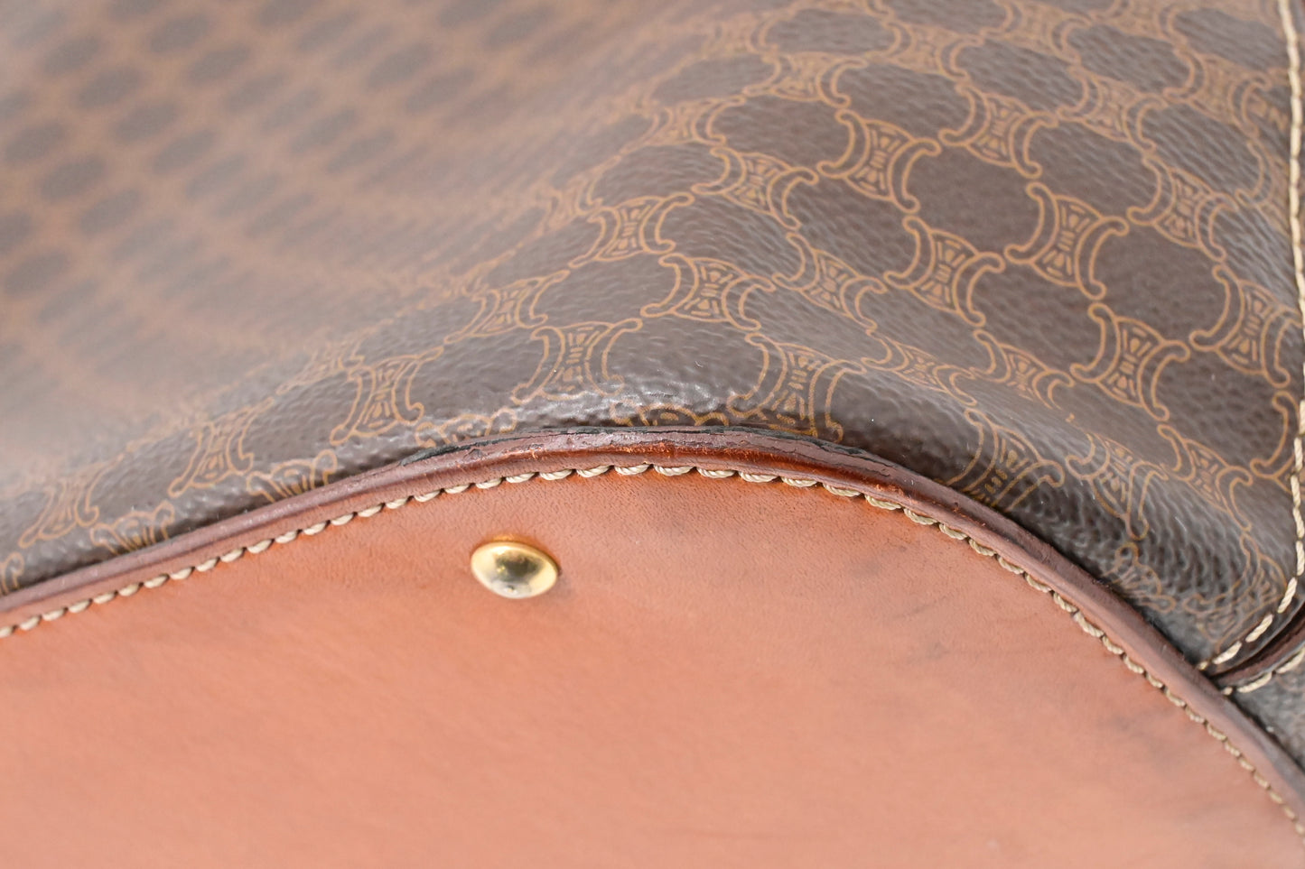 Celine 2-Way Handbag in Brown Macadam Canvas