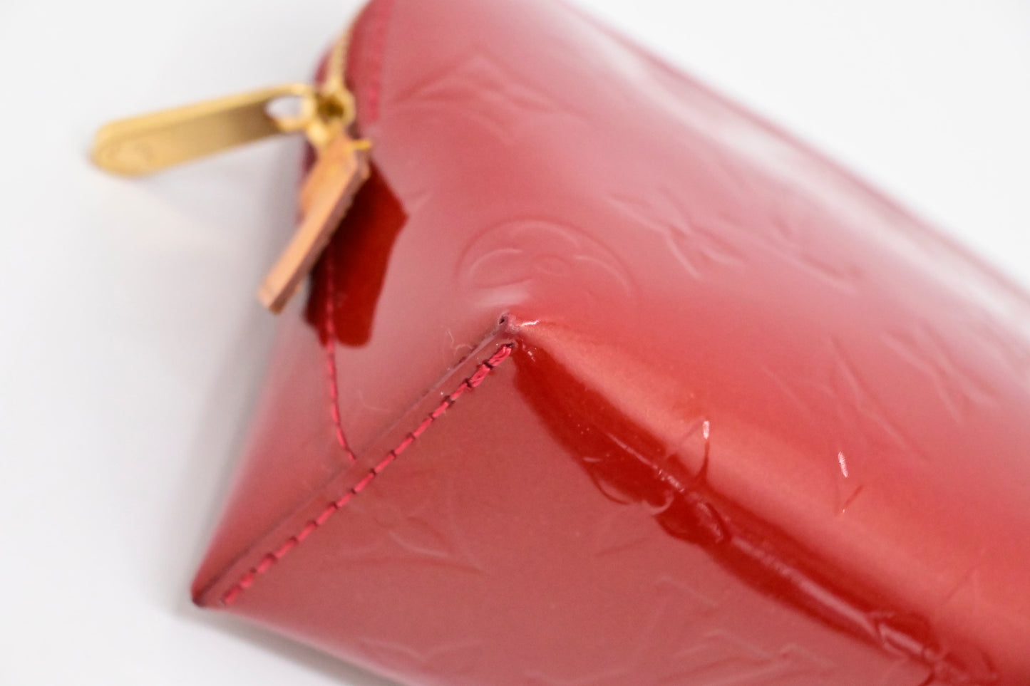 Louis Vuitton Pochette Cosmetique in Red Vernis Leather