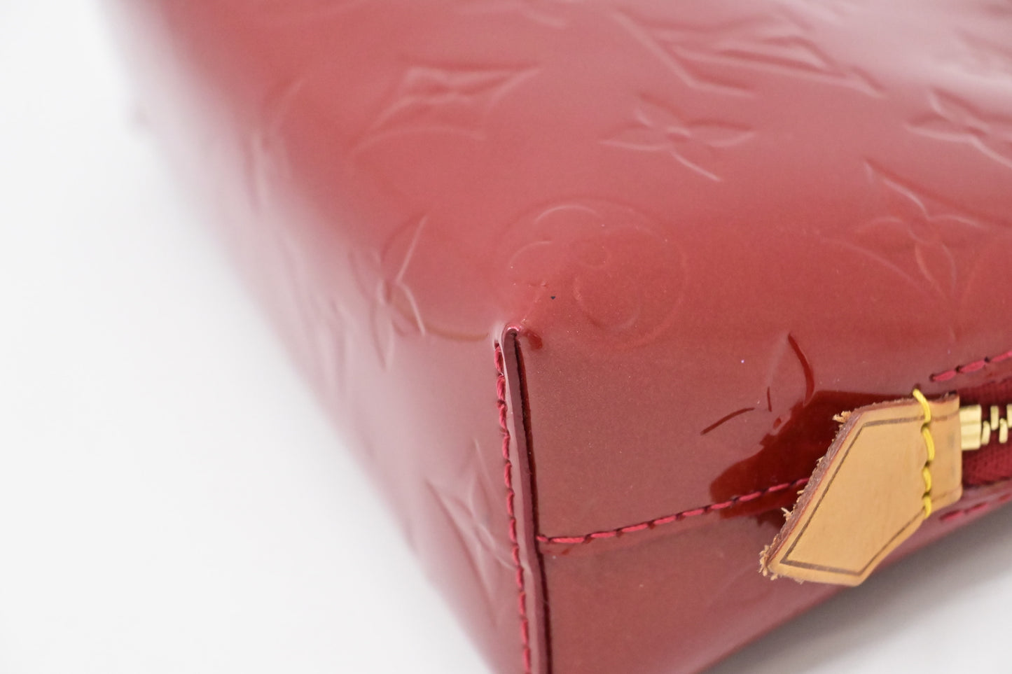Louis Vuitton Pochette Cosmetique in Red Vernis Leather