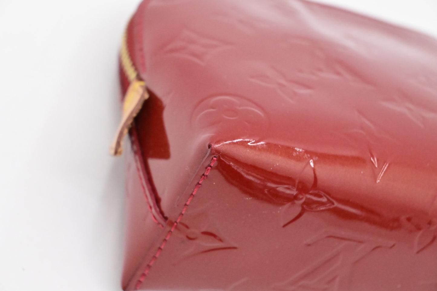 Louis Vuitton Pochette Cosmetique in Red Vernis Leather