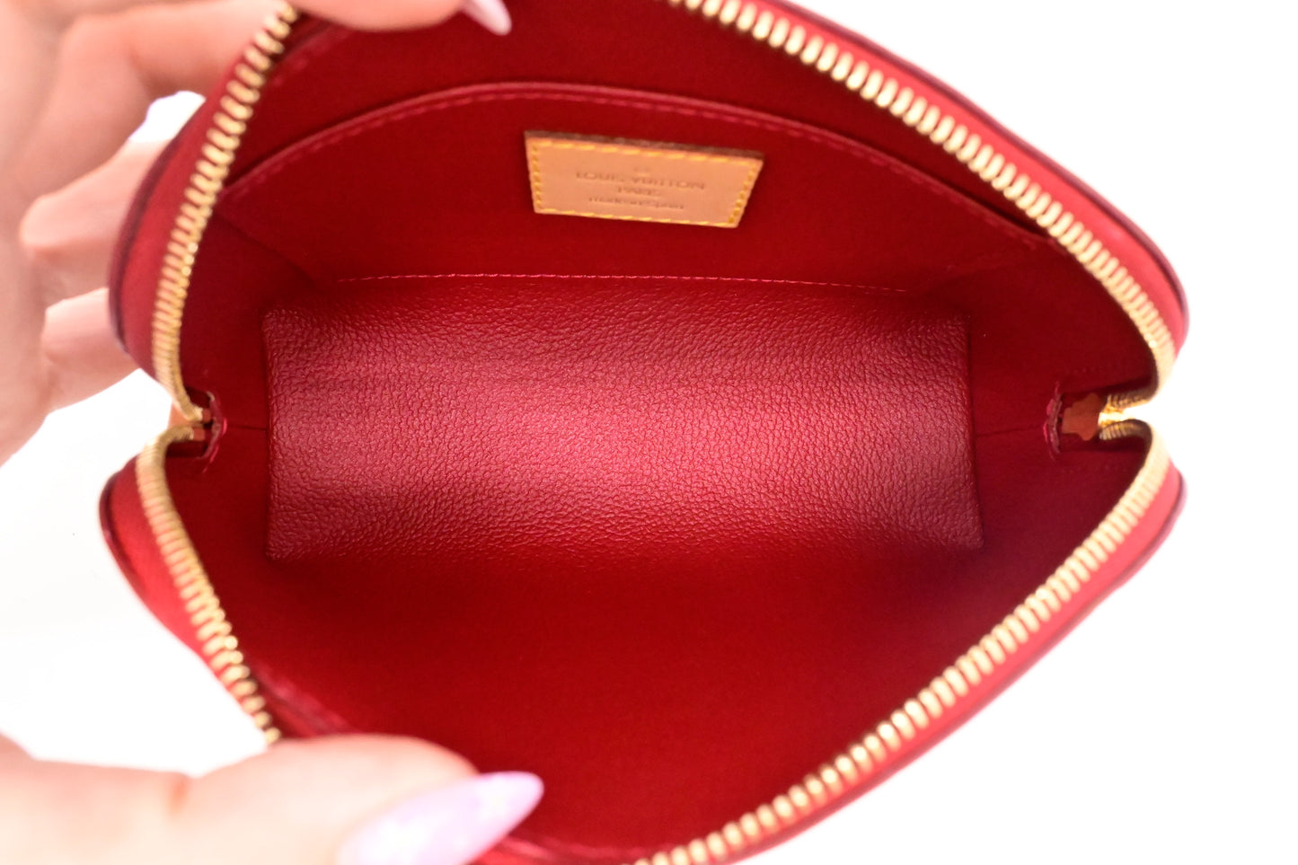 Louis Vuitton Pochette Cosmetique in Red Vernis Leather