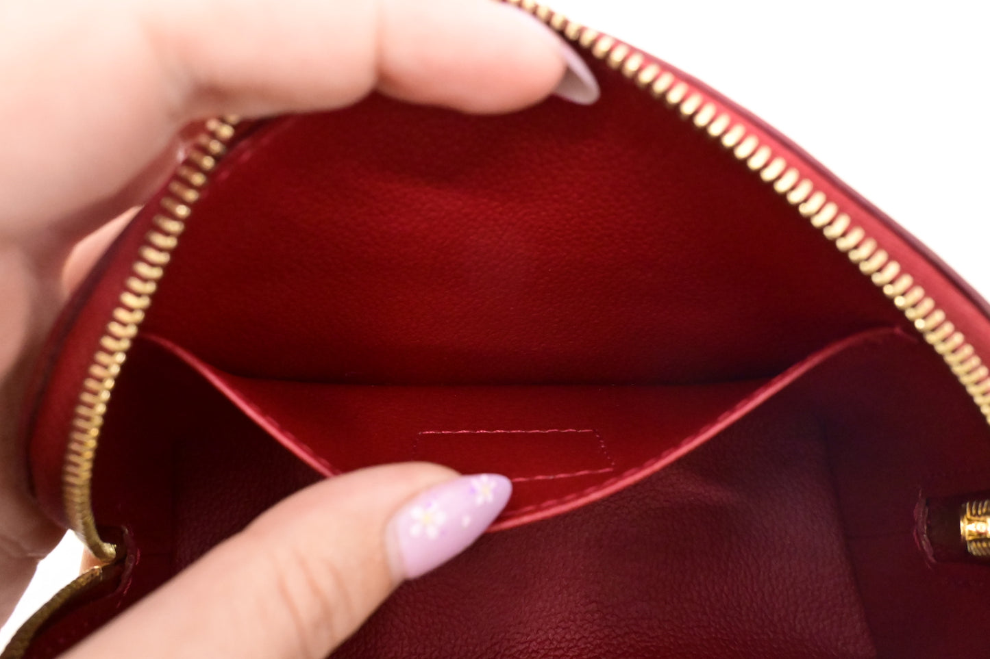 Louis Vuitton Pochette Cosmetique in Red Vernis Leather