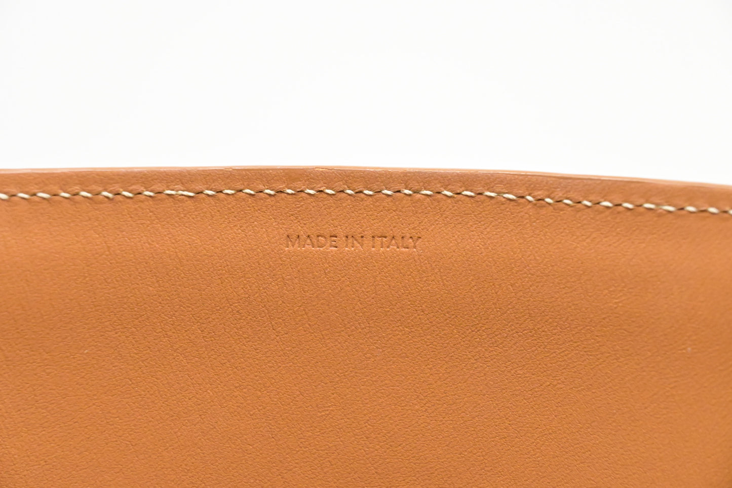 Celine Tote Bag in White Canvas and Brown Leather
