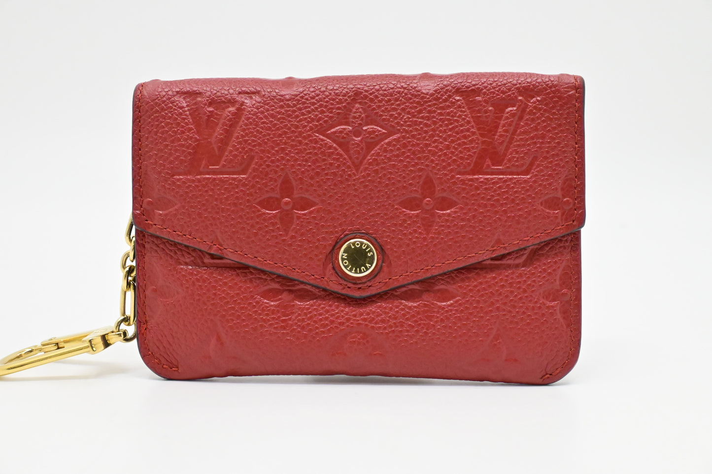 Louis Vuitton Pochette Cles in Red Empreinte Leather