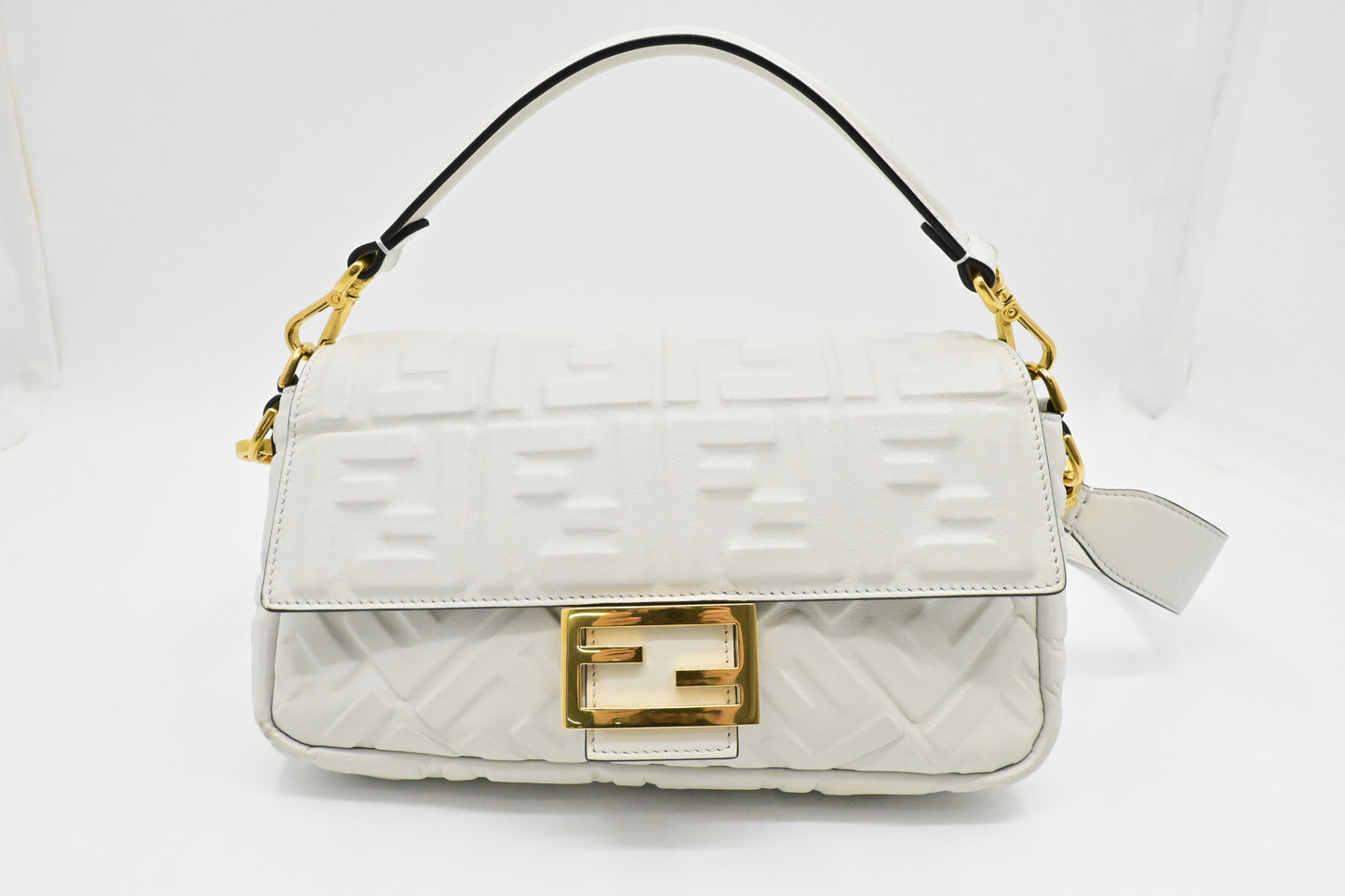 Fendi Baguette in White Nappa Leather