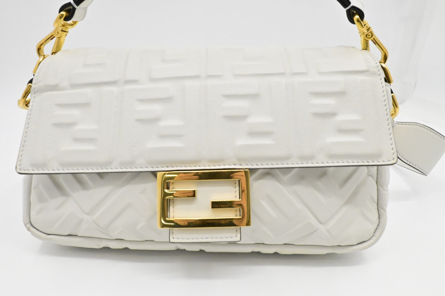 Fendi Baguette in White Nappa Leather