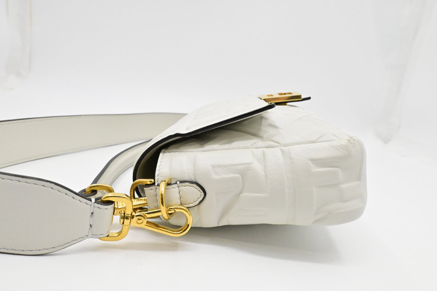 Fendi Baguette in White Nappa Leather