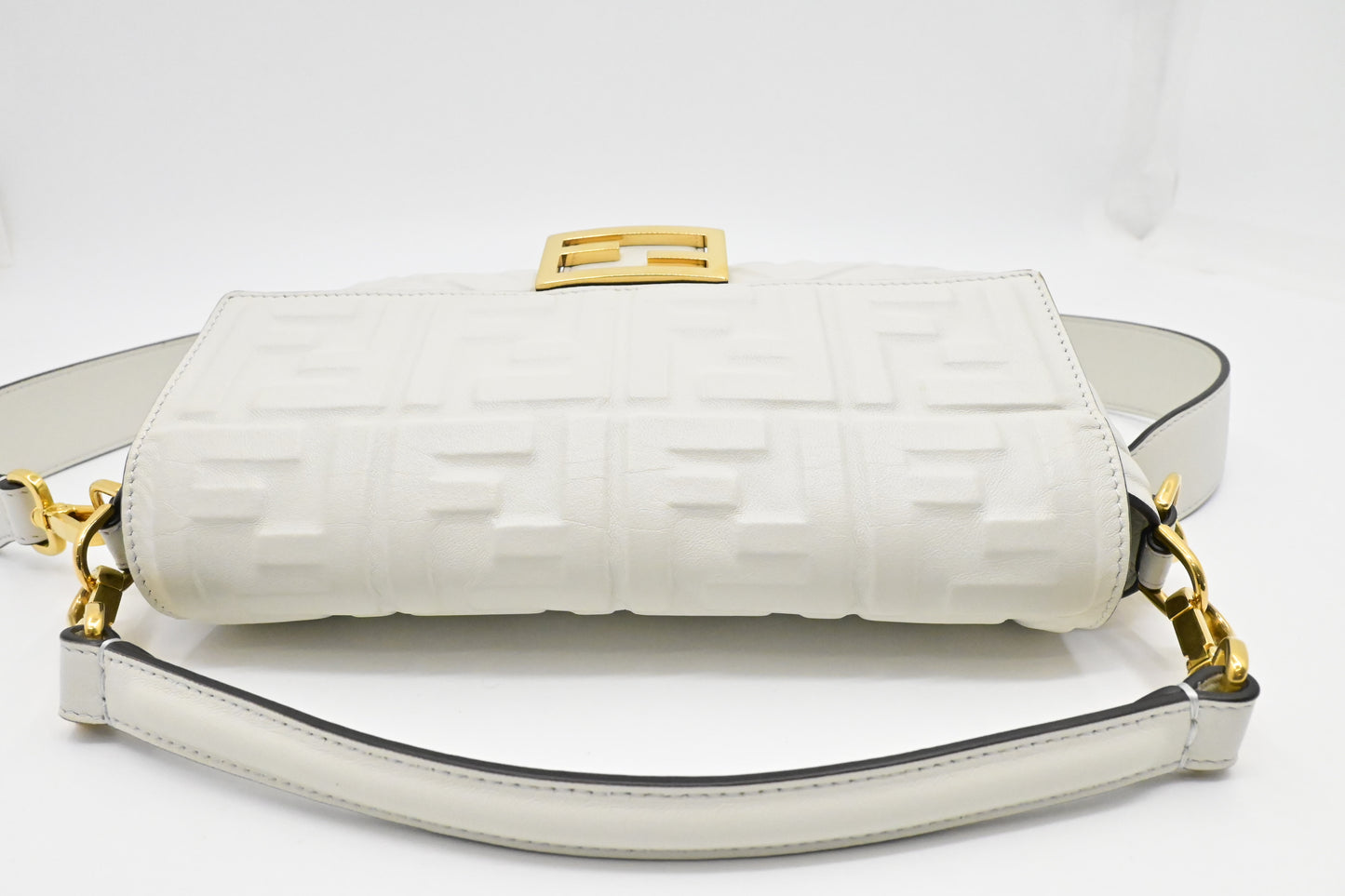 Fendi Baguette in White Nappa Leather