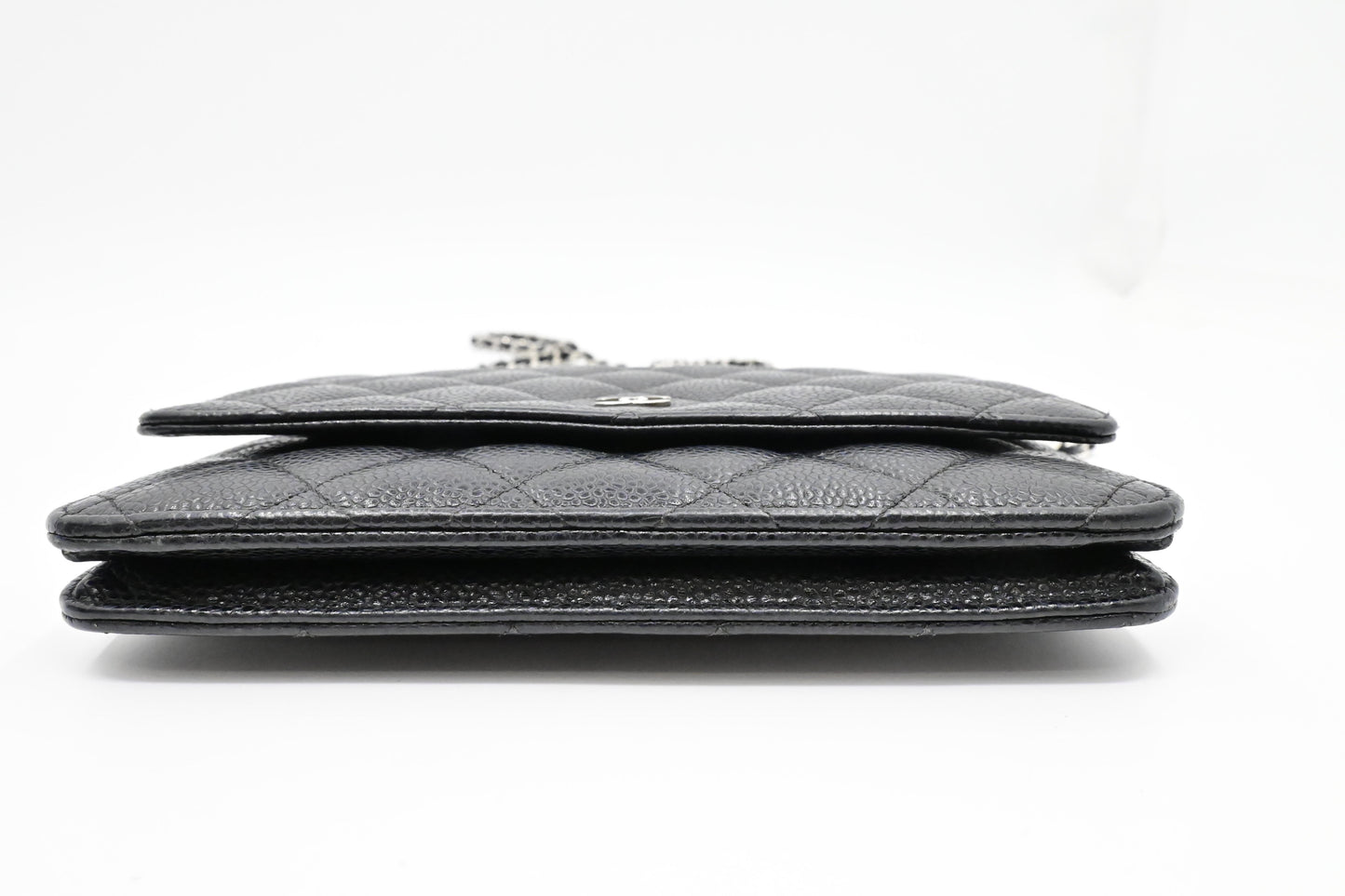 Chanel Wallet on Chain in Black Mattelassé Caviar Leather