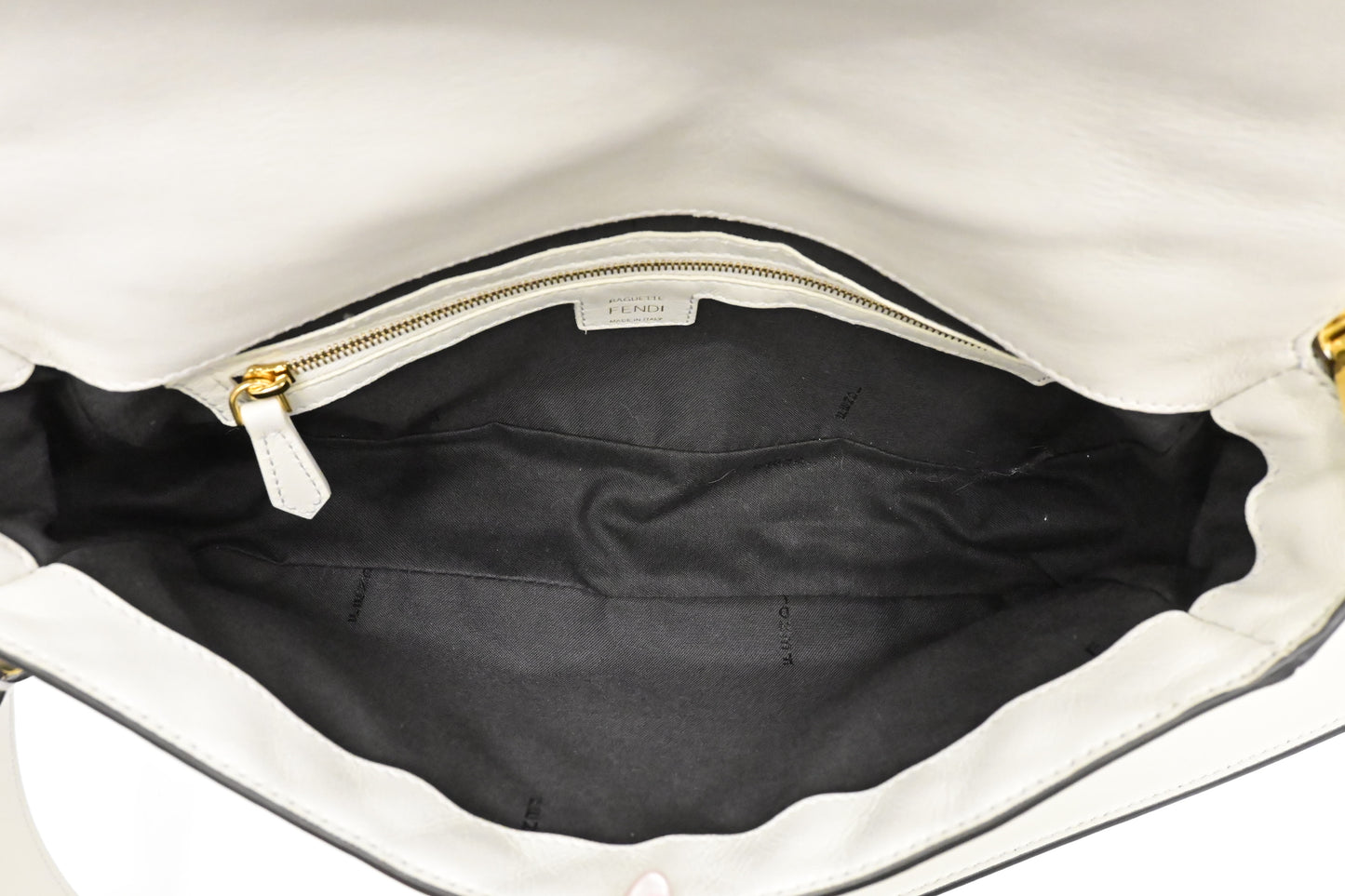 Fendi Baguette in White Nappa Leather