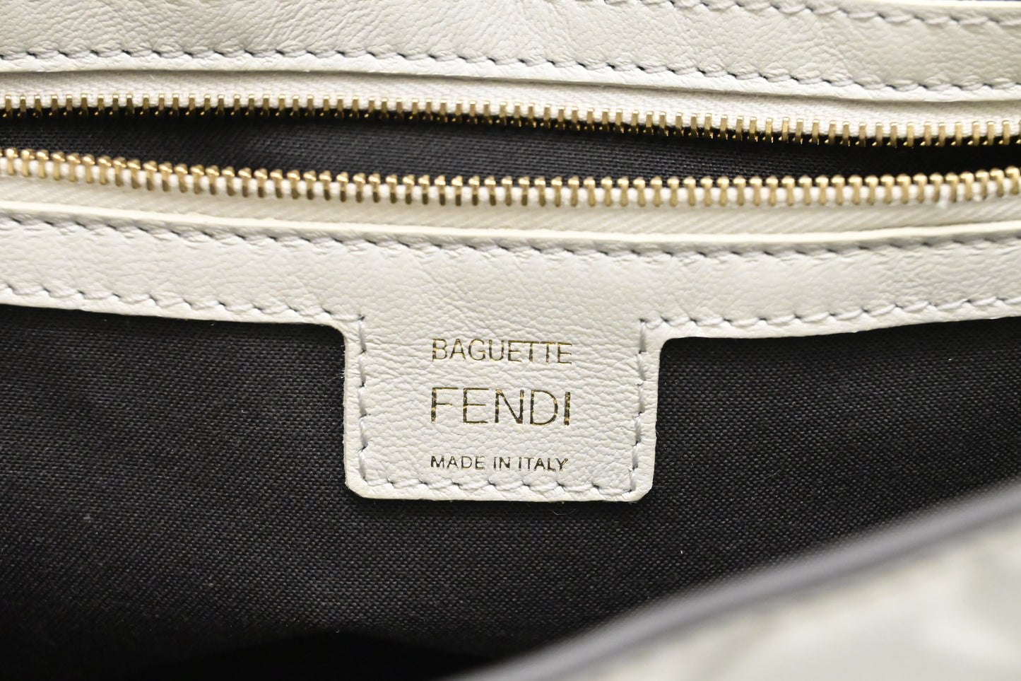 Fendi Baguette in White Nappa Leather