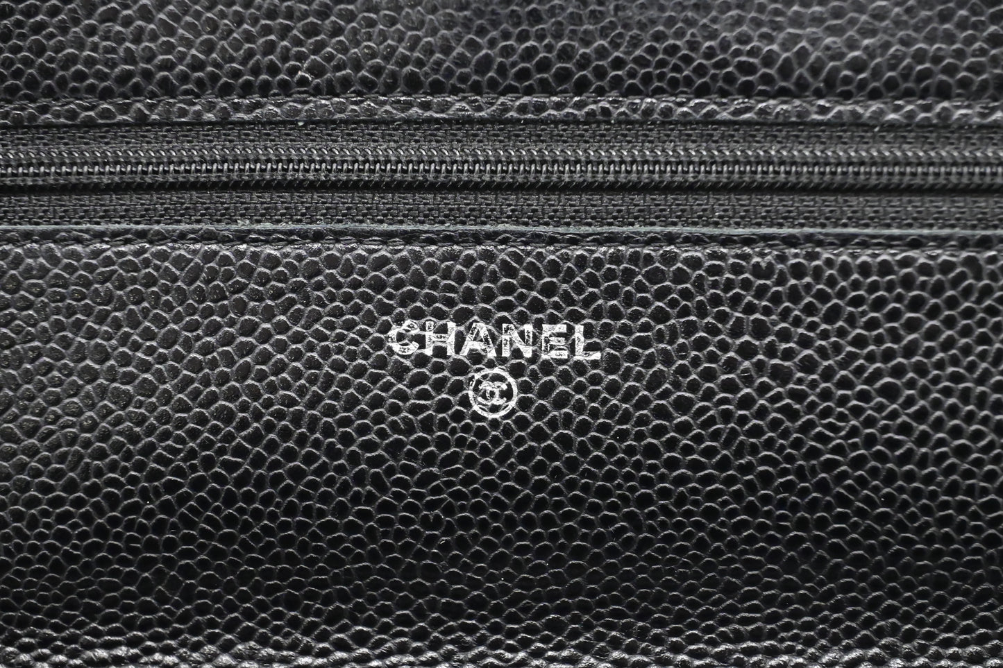 Chanel Wallet on Chain in Black Mattelassé Caviar Leather