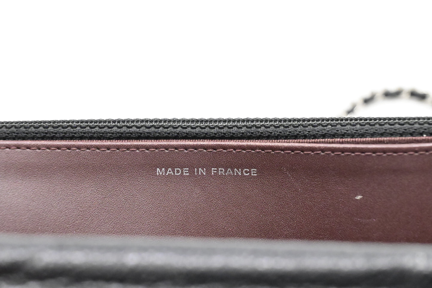 Chanel Wallet on Chain in Black Mattelassé Caviar Leather